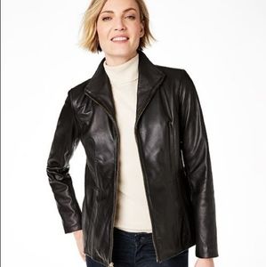 Cole Haan Lambskin Leather Jacket, Size 8